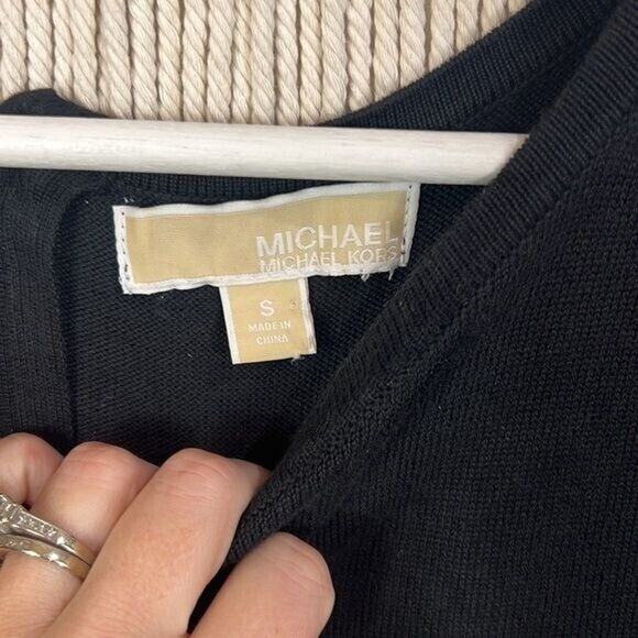 Womens Michael Kors short knee length Sweater Dress Black/Red Size Small - Picture 2 of 3